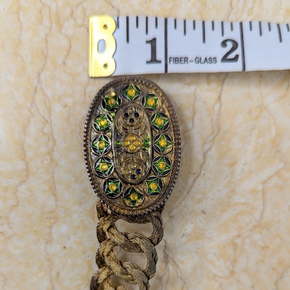 Vintage Grecian 18k Gold Plated Woven Wire Handmade Belt & Buckle main image 15